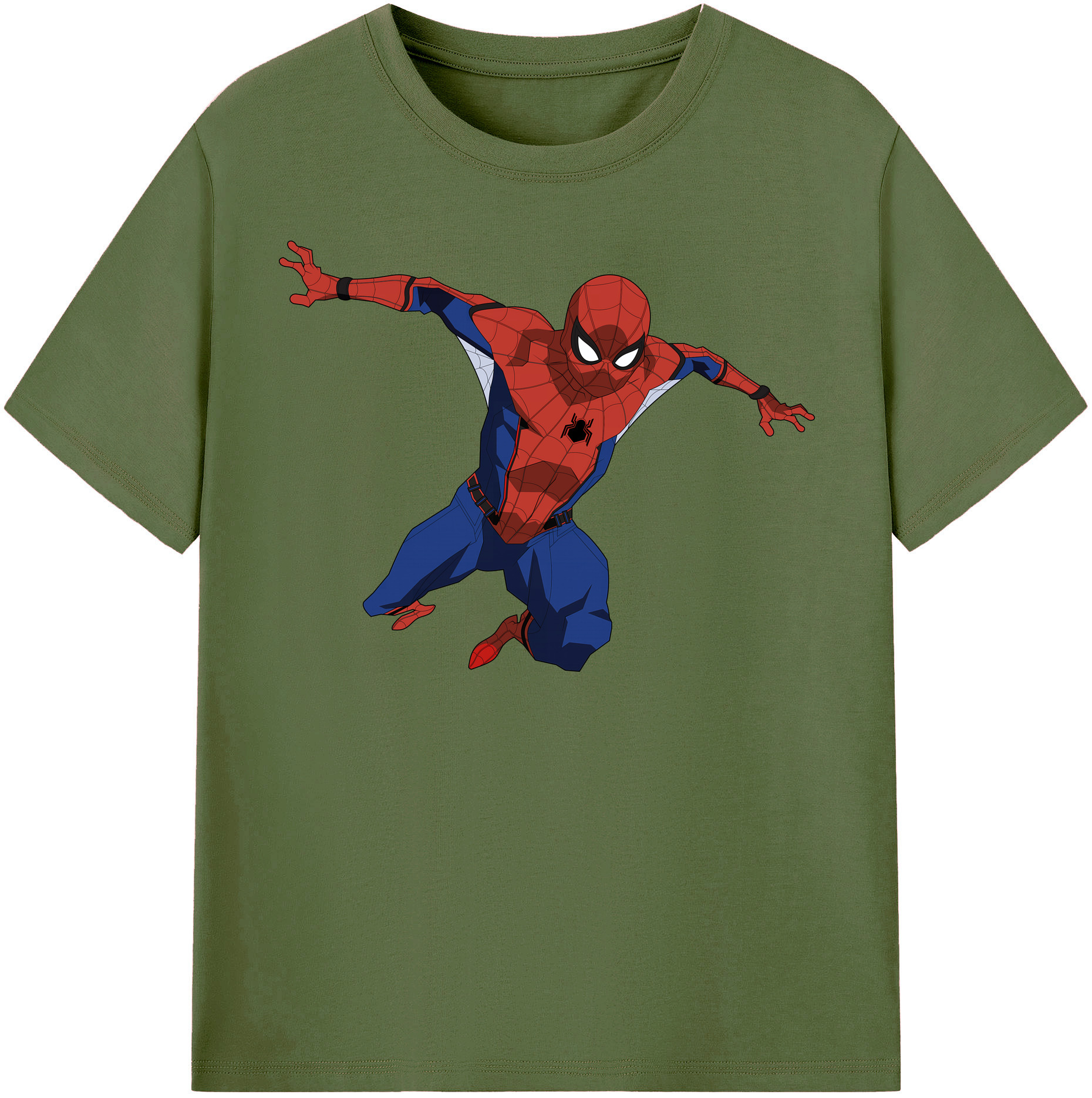 （画像用） Spider Man スパイダーマン 綿100％半袖Tシャツ（フロントプリント）